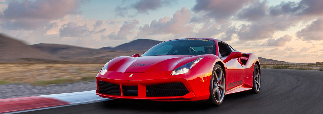 Speed Vegas Red Ferrari On Track
