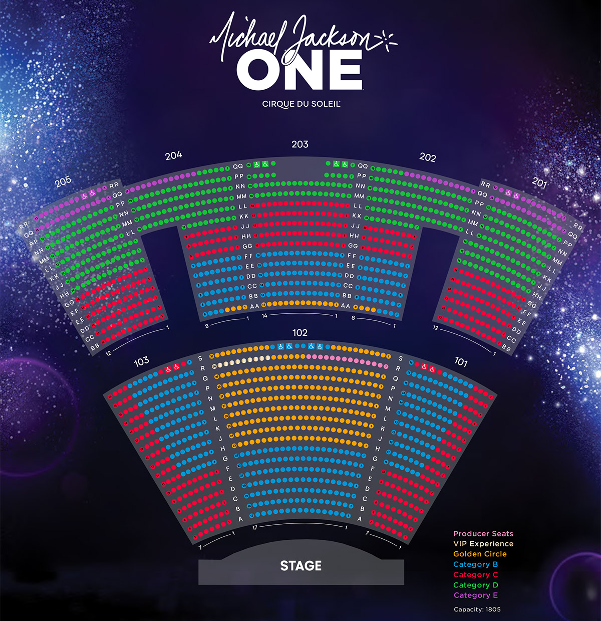 Michael Jackson ONE Seating Chart Las Vegas