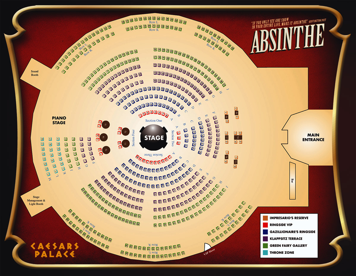 Absinthe Seating Chart Las Vegas