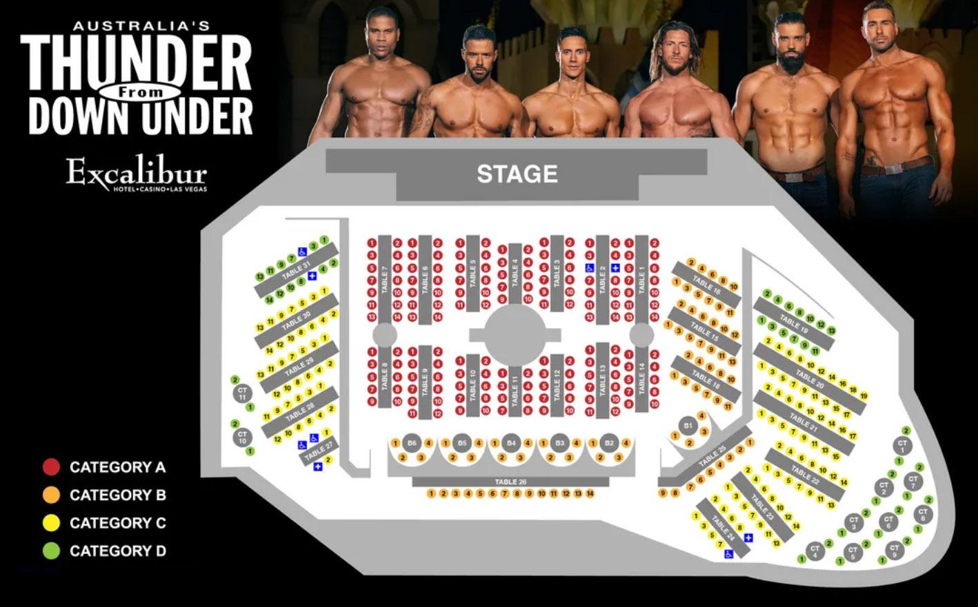 Thunder From Down Under Seating Chart Las Vegas