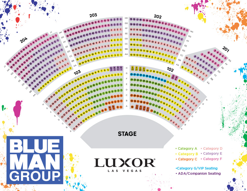 Blue Man Group Las Vegas Seating Chart